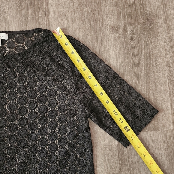 LIZ CLAIBORNE Woman Black Small Short Sleeve Cami Top      *no shirt inside** - Picture 8 of 8